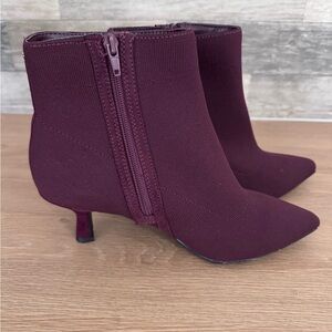 Anne Klein Burgundy Heeled Boots